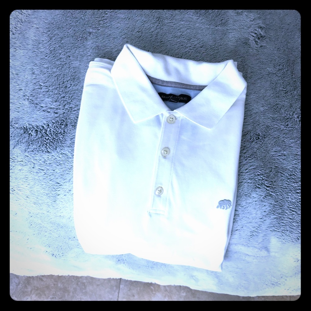 EUC Banana Republic White Polo